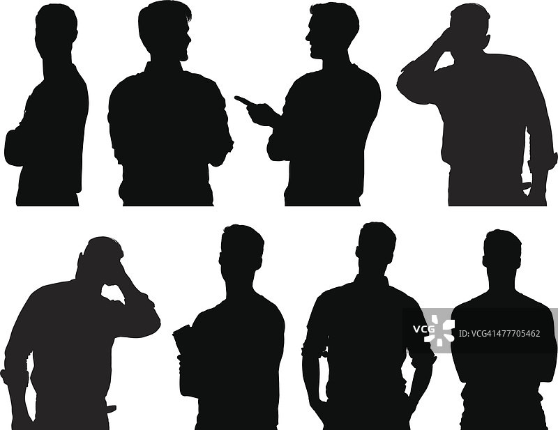 休闲男人的多种动作图片素材