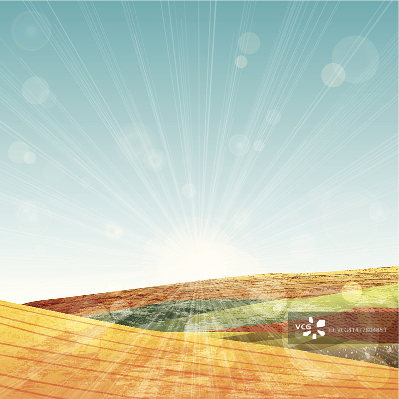 带有镜头光晕和大量纹理的黄色垃圾山图片素材