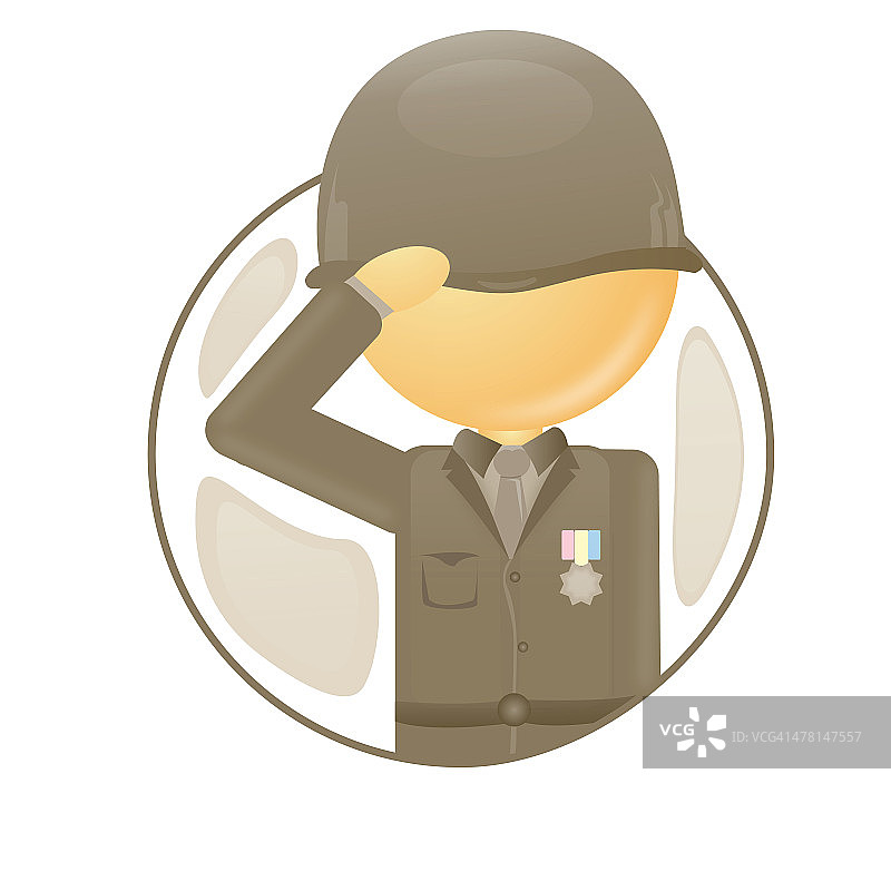 军队军官敬礼，上校图片素材