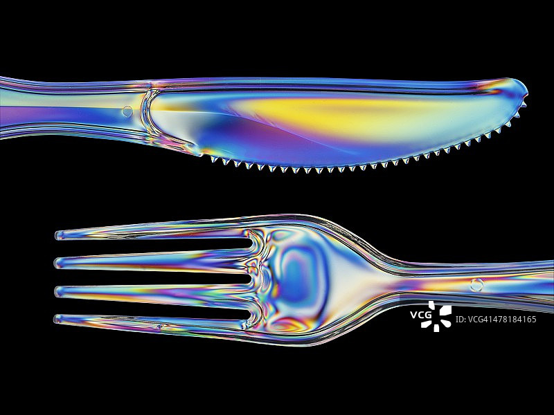 刀叉的光弹性应力图片素材