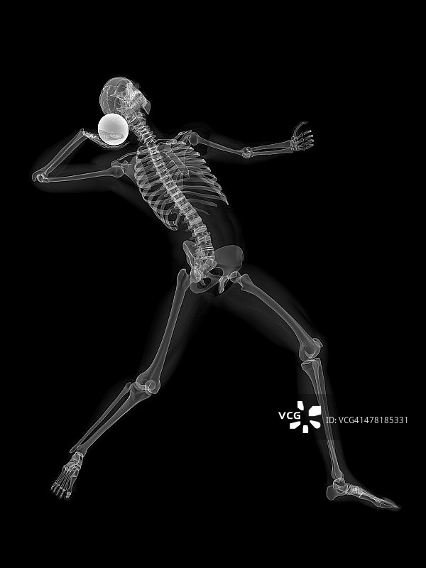 骷髅投掷铅球艺术作品图片素材