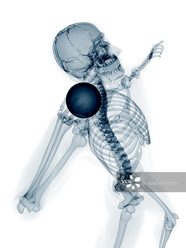 骷髅投掷铅球艺术作品图片素材