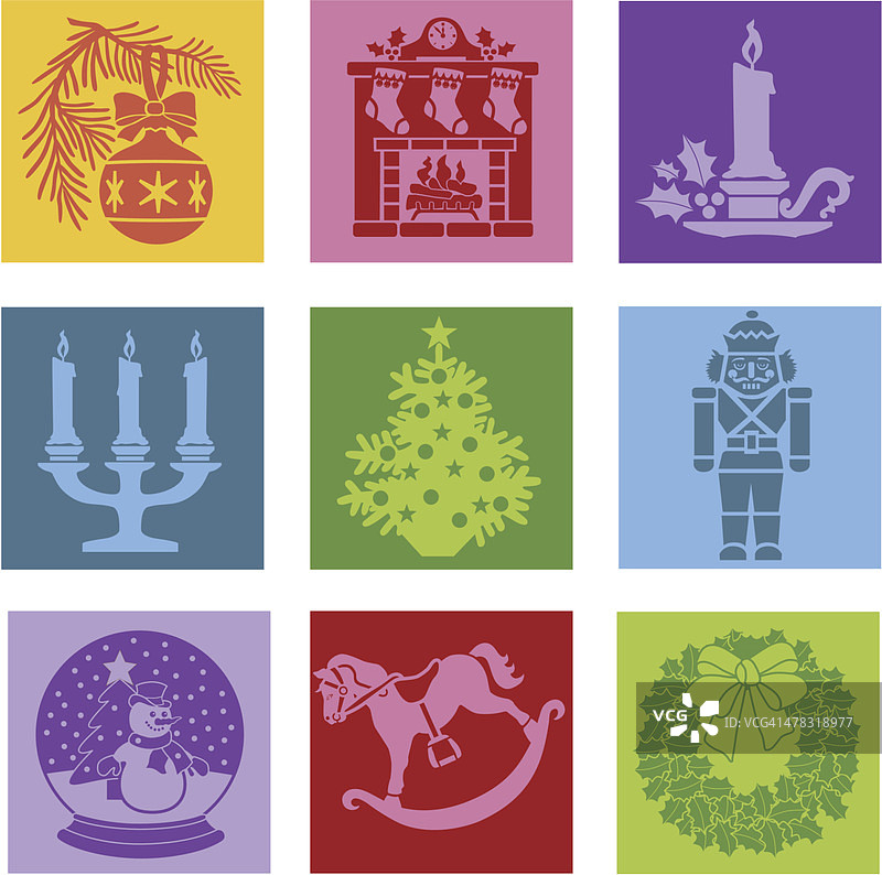 圣诞节波普艺术图标图片素材