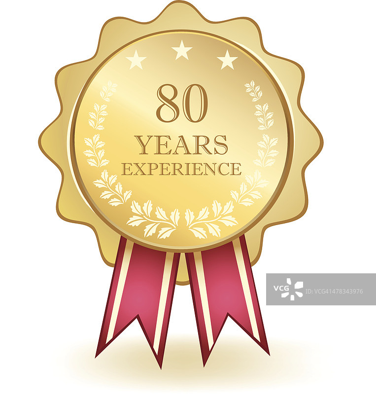 80年经验奖章图片素材