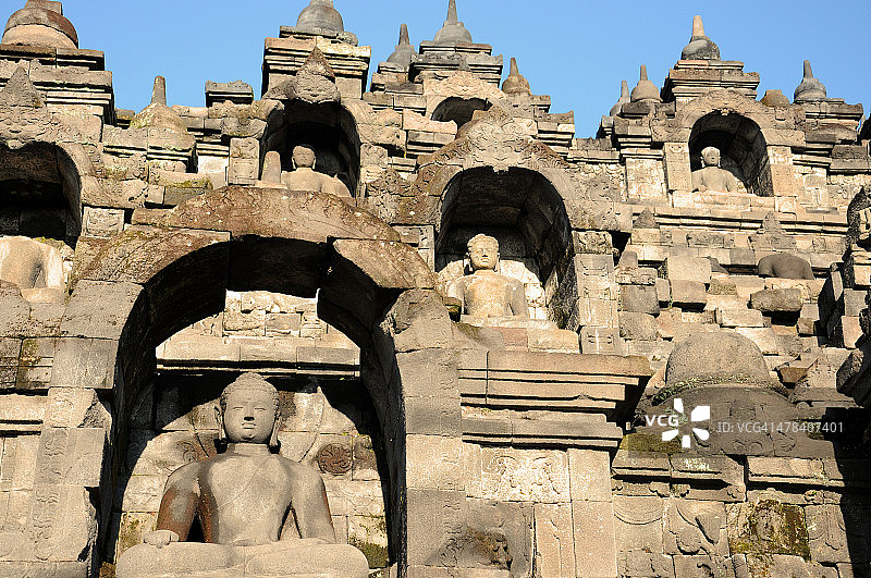 婆罗浮屠寺的佛像图片素材