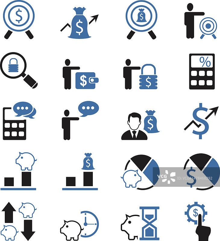 商业金融图标集矢量图图片素材