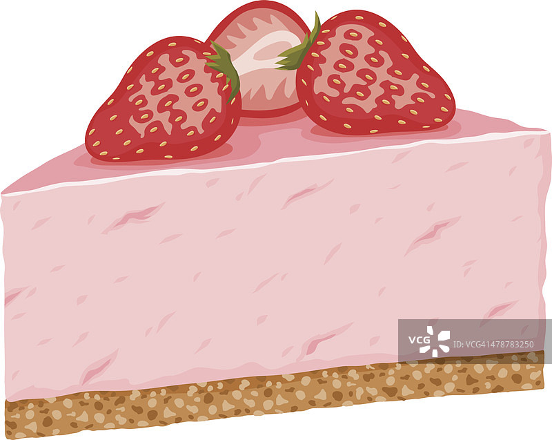 高高的慕斯蛋糕，上面放着新鲜草莓图片素材