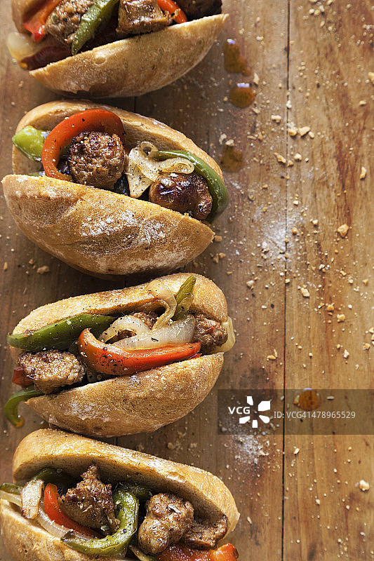 香肠甜椒三明治图片素材