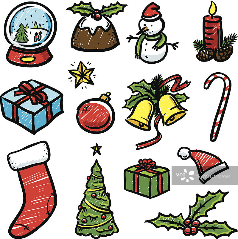 圣诞节图标草图图片素材