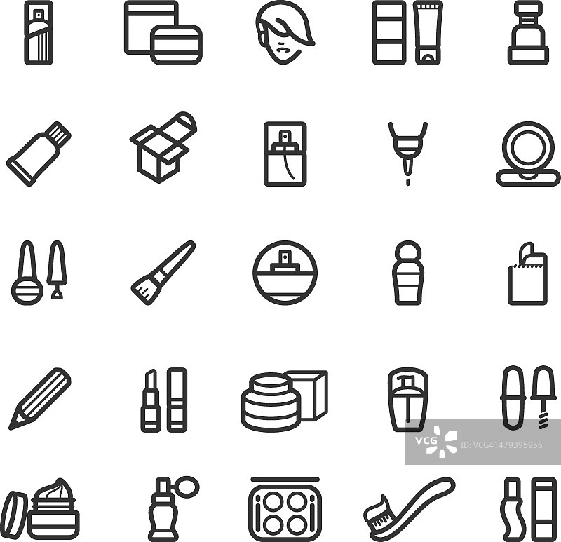 化妆品与美容图标合集图片素材