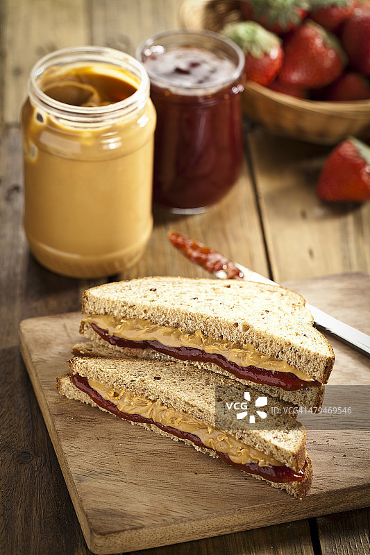 花生酱和果酱三明治图片素材