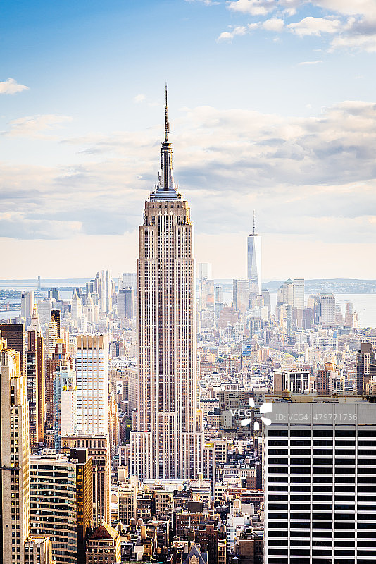 纽约市天际线：中城区与帝国大厦图片素材