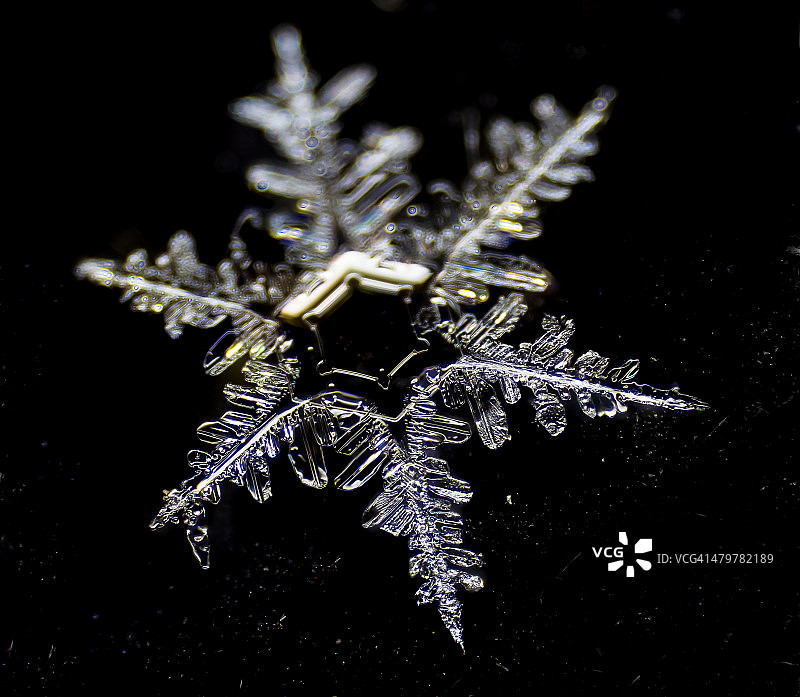 雪花晶体细节图片素材