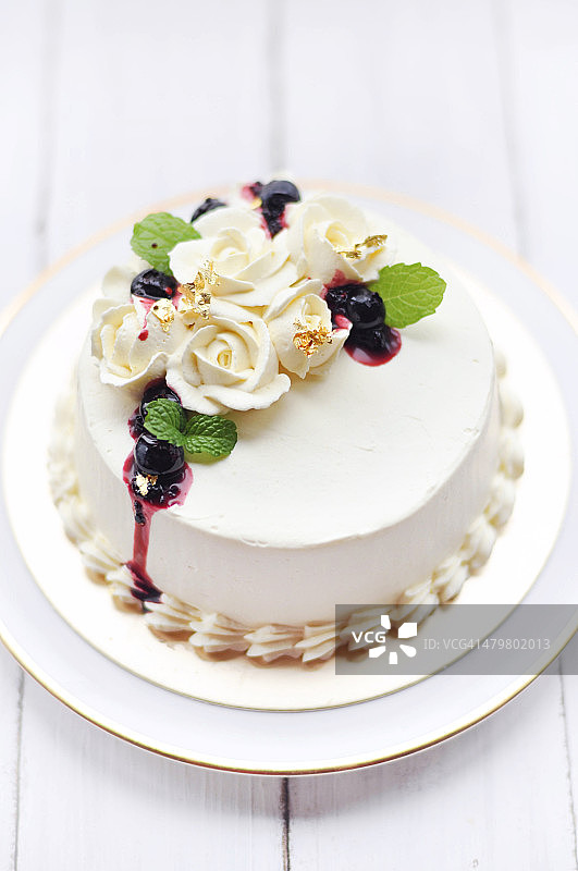 奶油装饰蛋糕图片素材