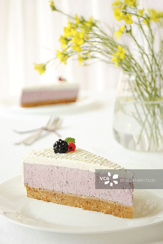 免烤浆果芝士蛋糕图片素材