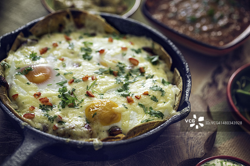 美味自制墨西哥早餐蛋图片素材