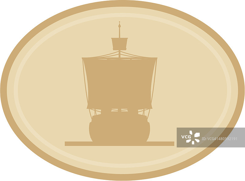 海盗船轮廓图片素材