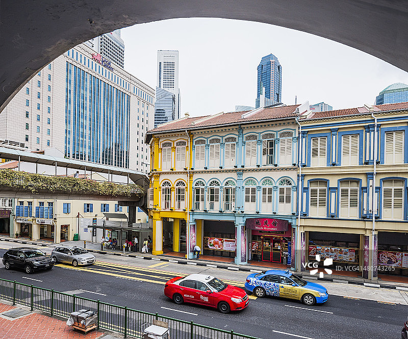 唐人街，桥南路的典型房屋图片素材