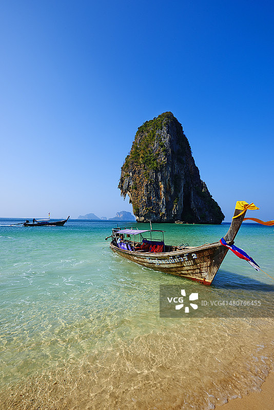 泰国莱利海滩哈Tham Phra Nang海滩图片素材