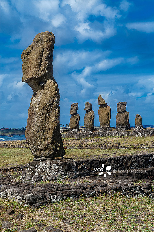 复活节岛的摩艾石像图片素材