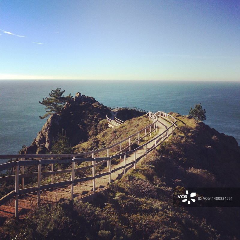 美国加利福尼亚州马林，缪尔海滩，缪尔海滩瞭望台图片素材