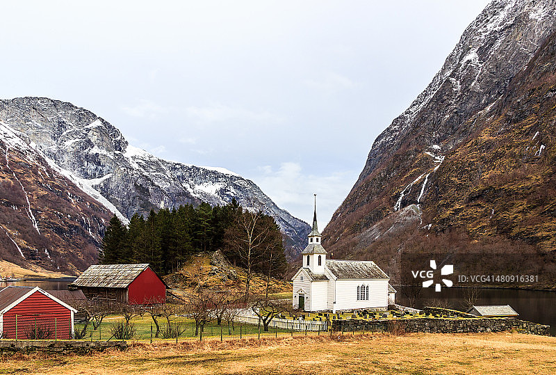 纳柔依峡湾的巴卡小村庄，挪威图片素材
