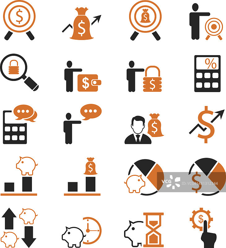 商业金融图标集矢量图图片素材