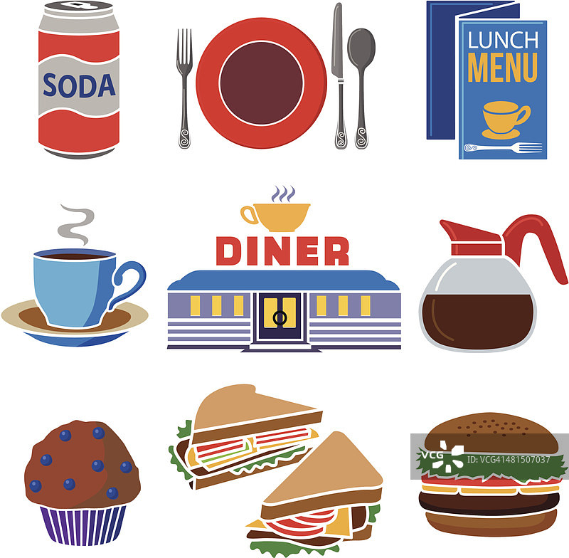 餐厅图标集图片素材