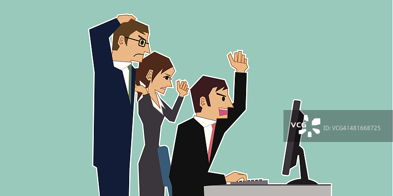 商务团队对电脑感到生气图片素材