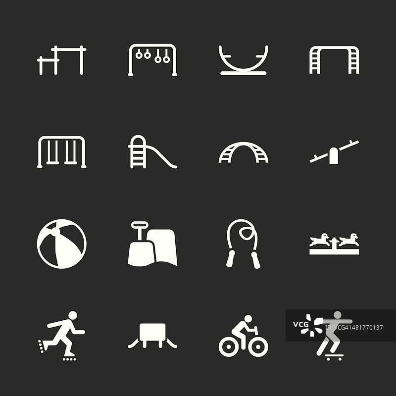 白色系列游乐场图标 | EPS10图片素材