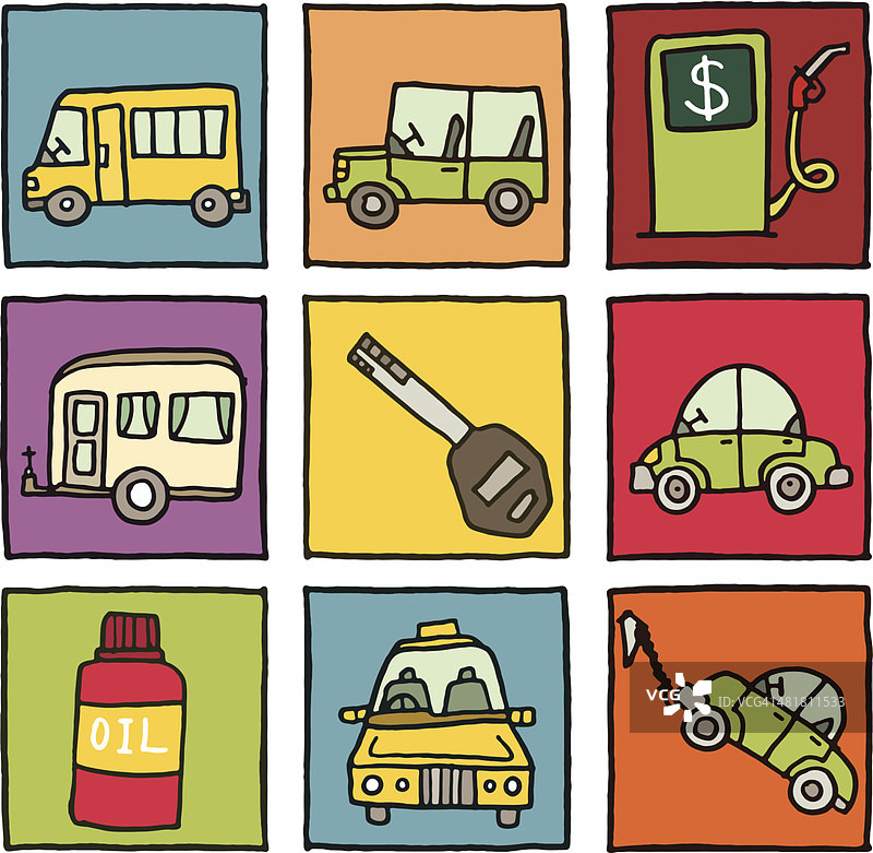 旅行交通工具积木图片素材