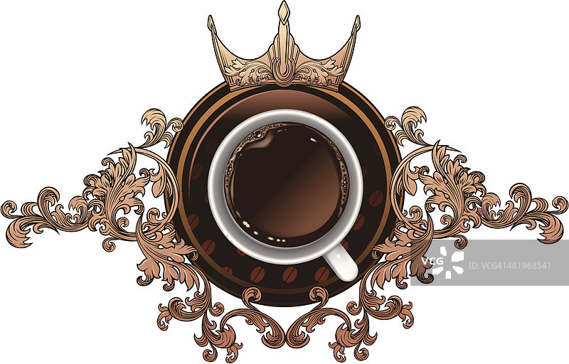 咖啡杯盾牌图片素材