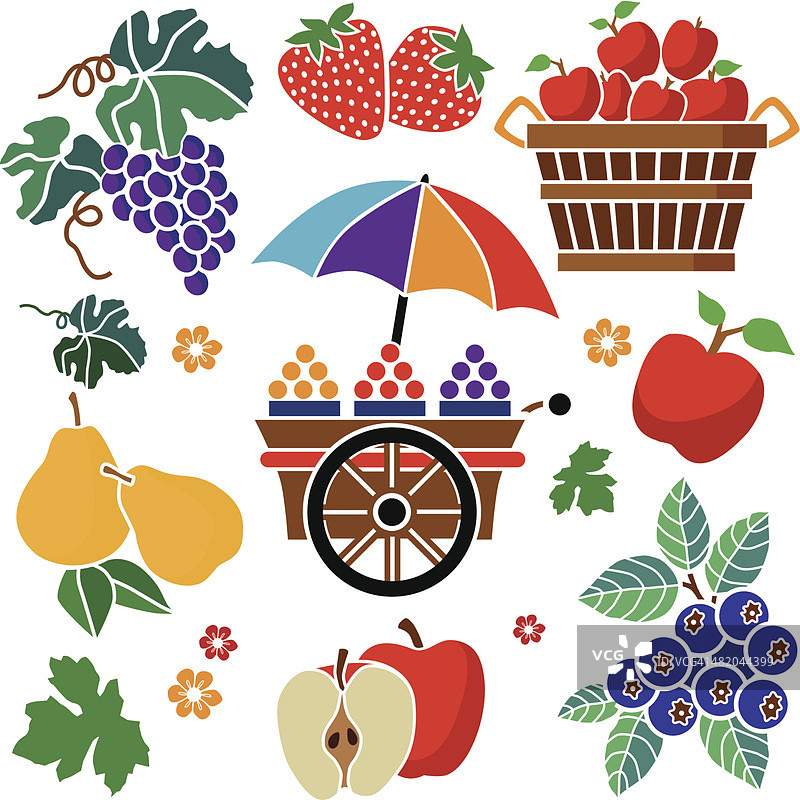 水果车设计元素图片素材