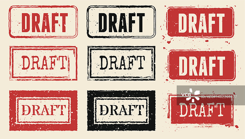 矢量橡皮图章草稿合集图片素材