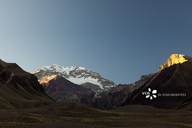 阿空加瓜山，安第斯山脉的最高峰图片素材