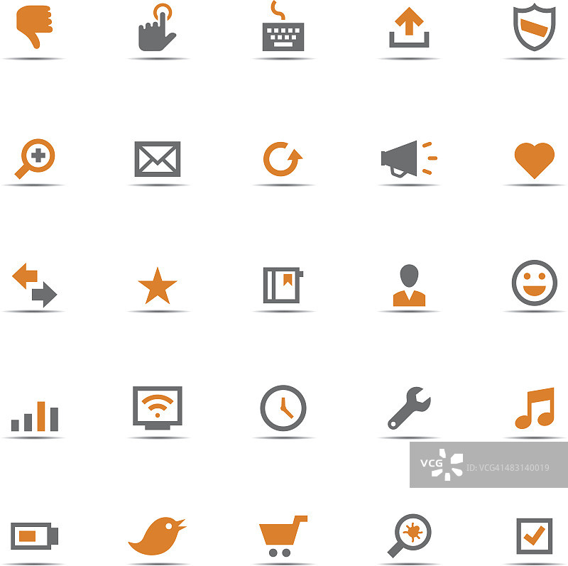 彩色互联网云图标集图片素材