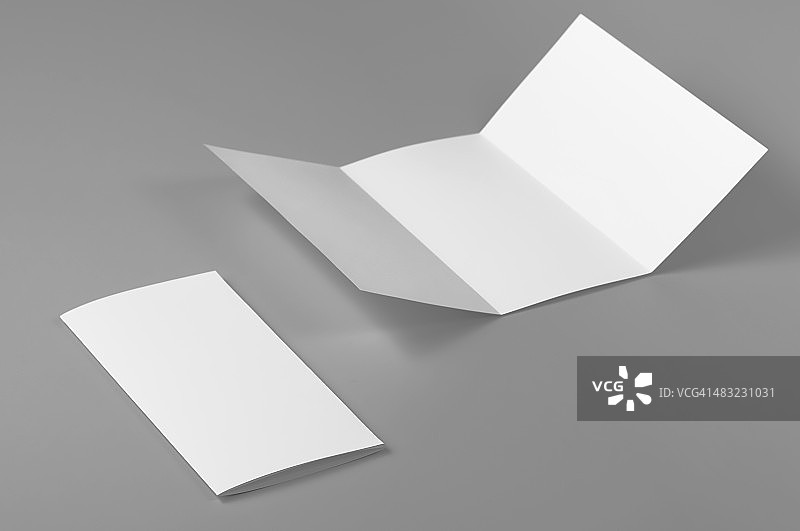 空白宣传单，6页，信函折叠（C形折叠）图片素材