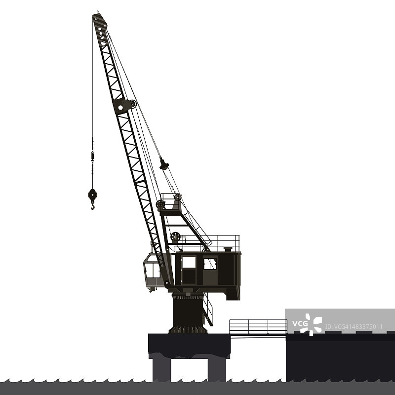 水平变幅起重机轮廓图片素材