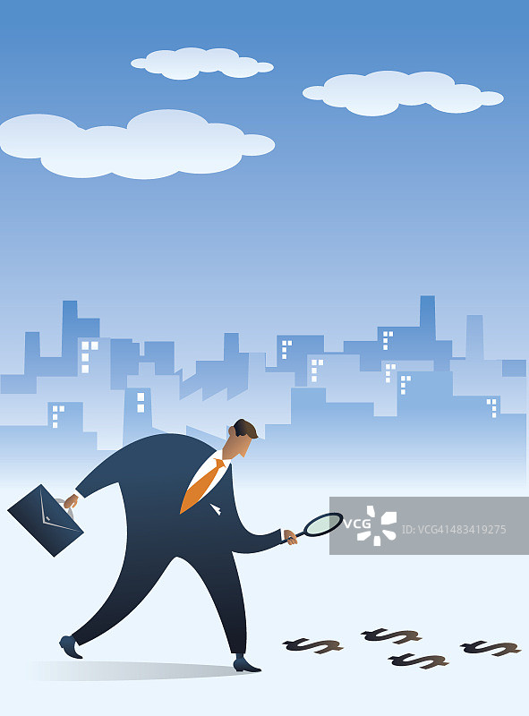 跟随金钱足迹的商人图片素材