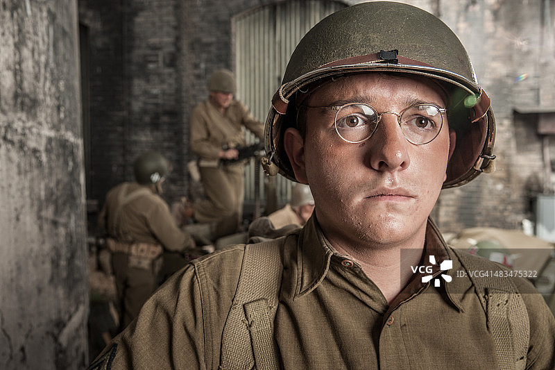 二战青年士兵肖像图片素材