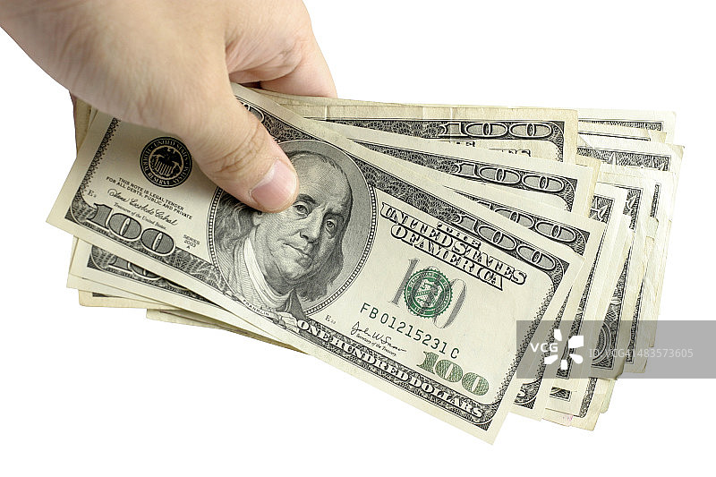 一百美元现金图片素材