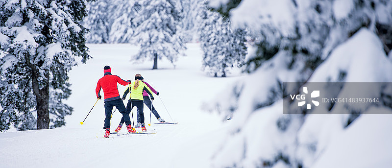小团体越野滑雪图片素材