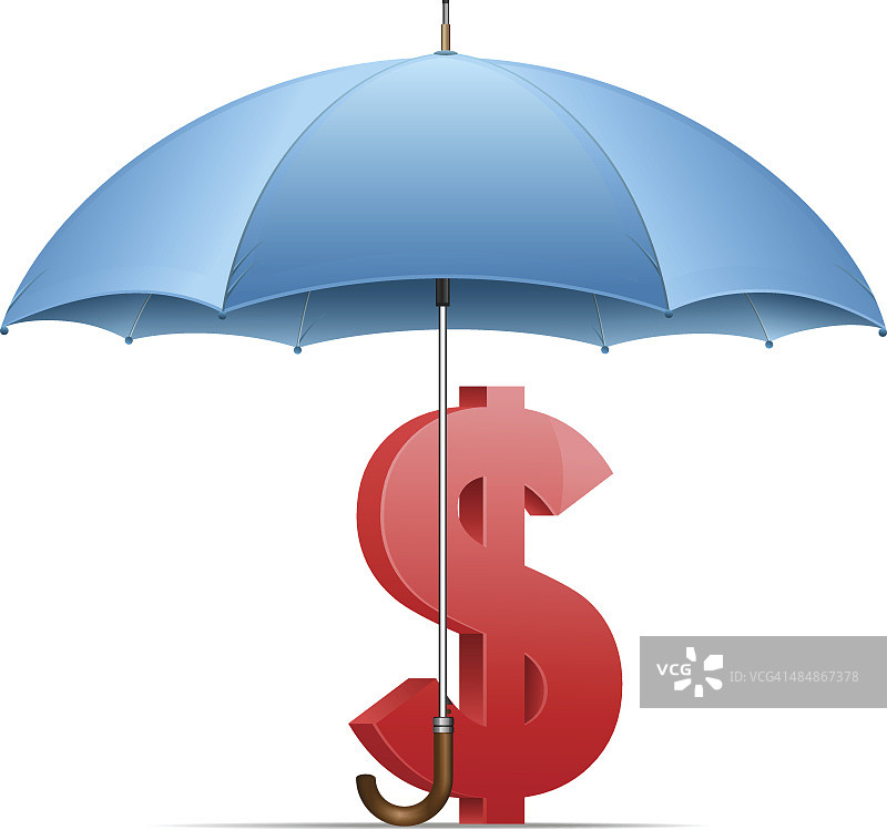 雨伞下的美元符号图片素材