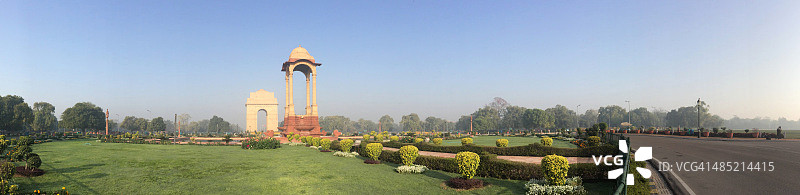 印度新德里康诺特广场印度门全景图片素材