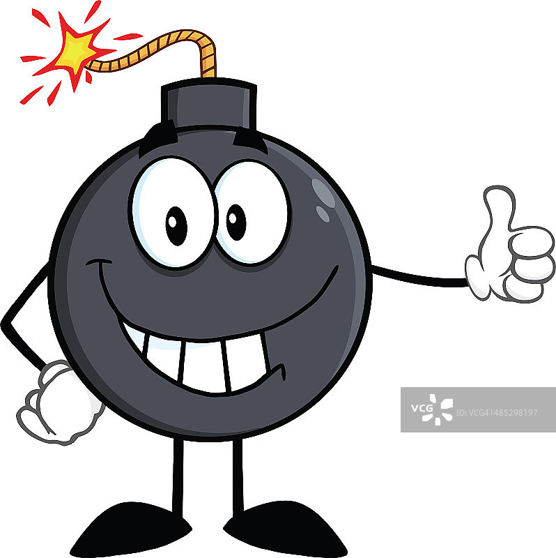 微笑的炸弹竖起大拇指图片素材