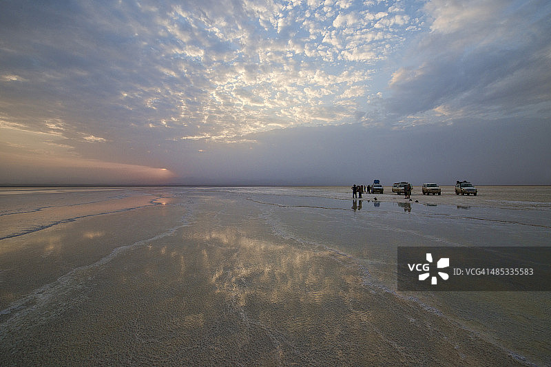 埃塞俄比亚阿萨尔盐湖日落图片素材