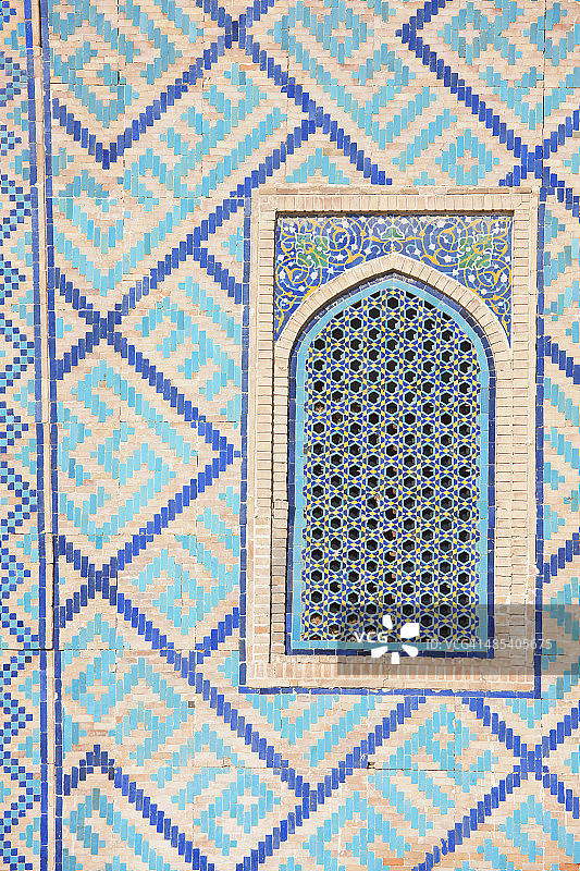 撒马尔罕列吉斯坦广场细节图片素材