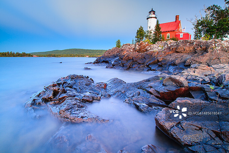 日落后的鹰港灯塔图片素材