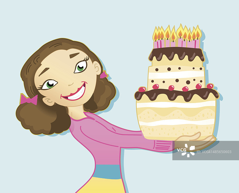 生日蛋糕女孩图片素材