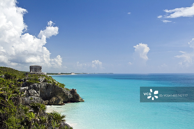 墨西哥图卢姆遗址的卡斯蒂略金字塔图片素材